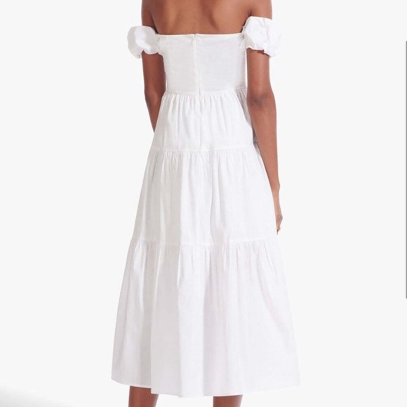 Staud White Elio Midi Dress, SIZE 6 1657 - Picture 4 of 9
